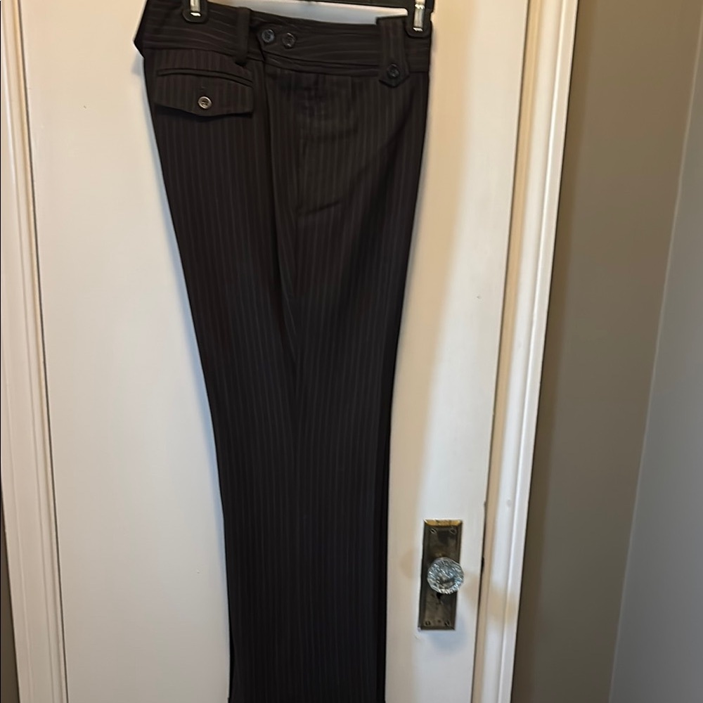 Ann Taylor brown and blue Pinstripe Pants 6